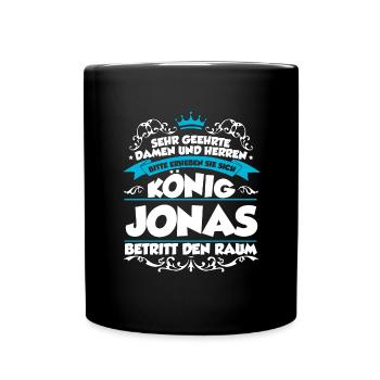 Jonas Name Design - Tasse einfarbig - Schwarz - Vorne