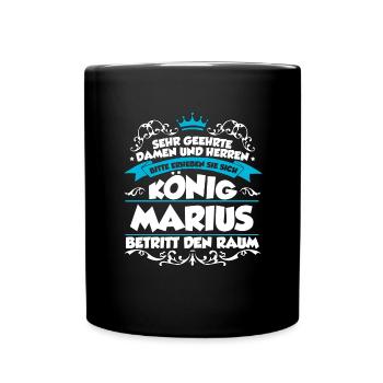 Marius Name Design - Tasse einfarbig - Schwarz - Vorne