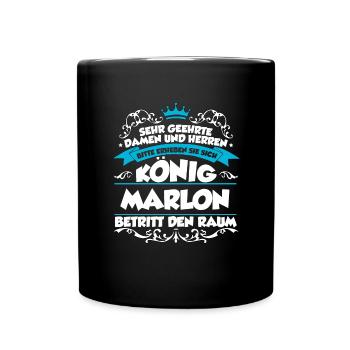 Marlon Name Design - Tasse einfarbig - Schwarz - Vorne