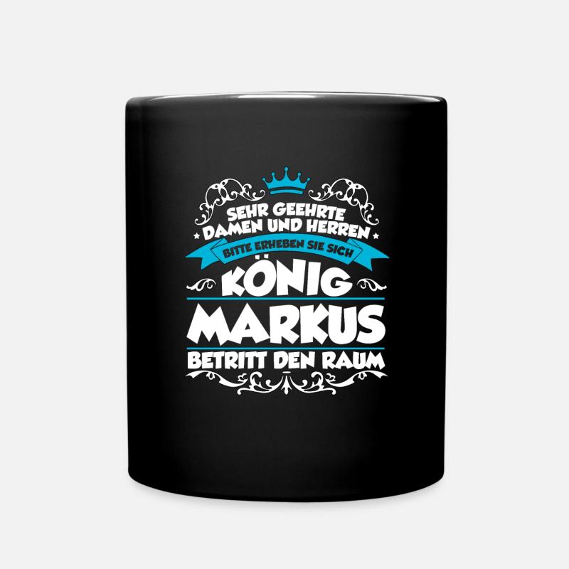 Markus Name Design - Tasse einfarbig - Schwarz