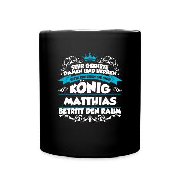 Matthias Name Design - Tasse einfarbig - Schwarz - Vorne