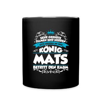 Mats Name Design - Tasse einfarbig - Schwarz - Vorne