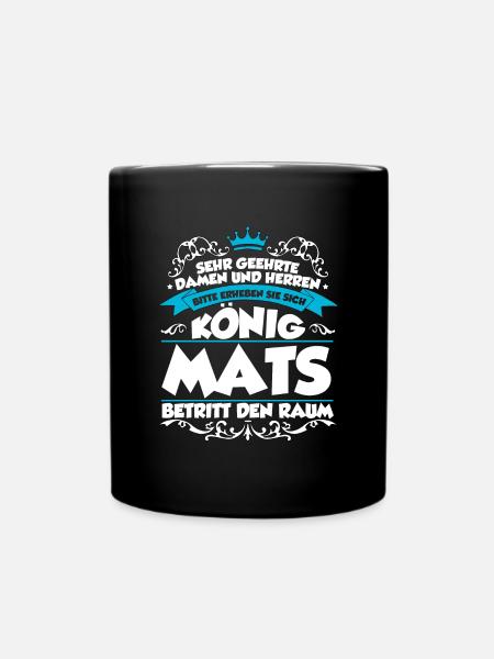 Mats Name Design - Tasse einfarbig - Schwarz