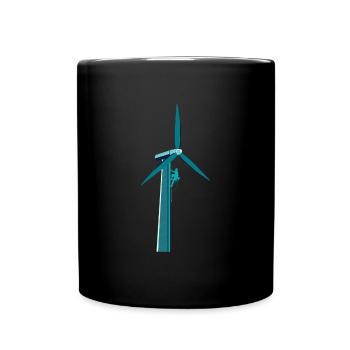 Wind Power Climbing Wind Wind Energy - Full Colour Mug - black - Front