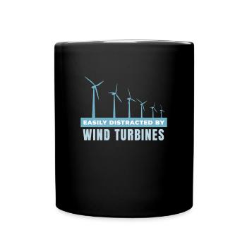 Easily Distracted by Wind Turbines - Tasse einfarbig - Schwarz - Vorne