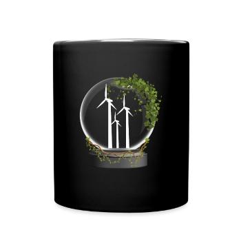 Wind Power Glass Ball Wind Wind Energy - Full Colour Mug - black - Front