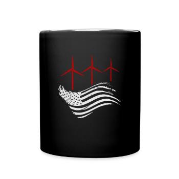 Wind Power America Wind Wind Energy - Full Colour Mug - black - Front