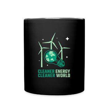 Windpower Cleaner Energy Wind Energy - Full Colour Mug - black - Front
