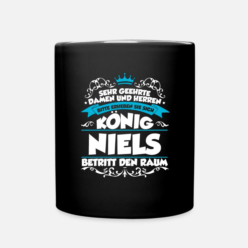 Niels Name Design - Tasse einfarbig - Schwarz