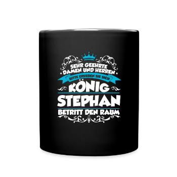Stephan Name Design - Tasse einfarbig - Schwarz - Vorne