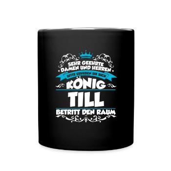 Till Name Design - Tasse einfarbig - Schwarz - Vorne