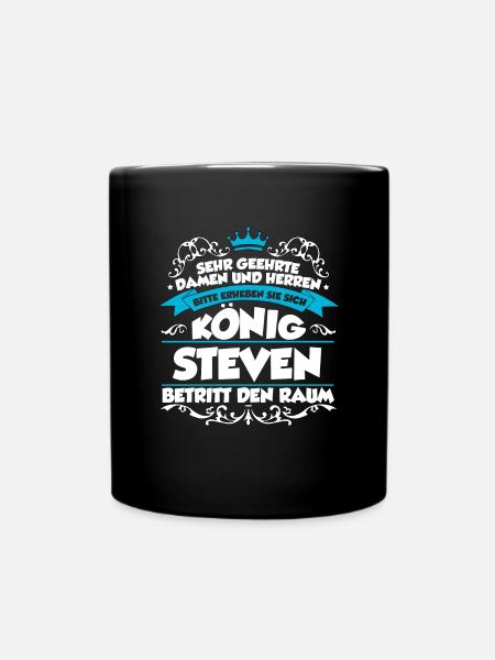 Steven Name Design - Tasse einfarbig - Schwarz