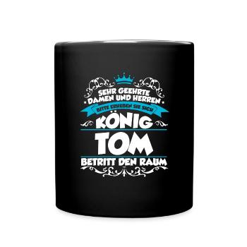 Tom Name Design - Tasse einfarbig - Schwarz - Vorne