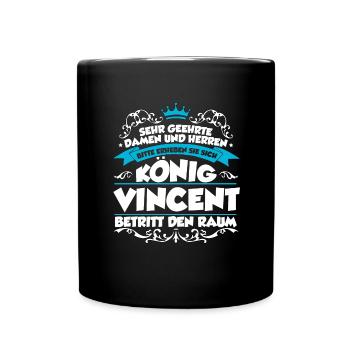 Vincent Name Design - Tasse einfarbig - Schwarz - Vorne
