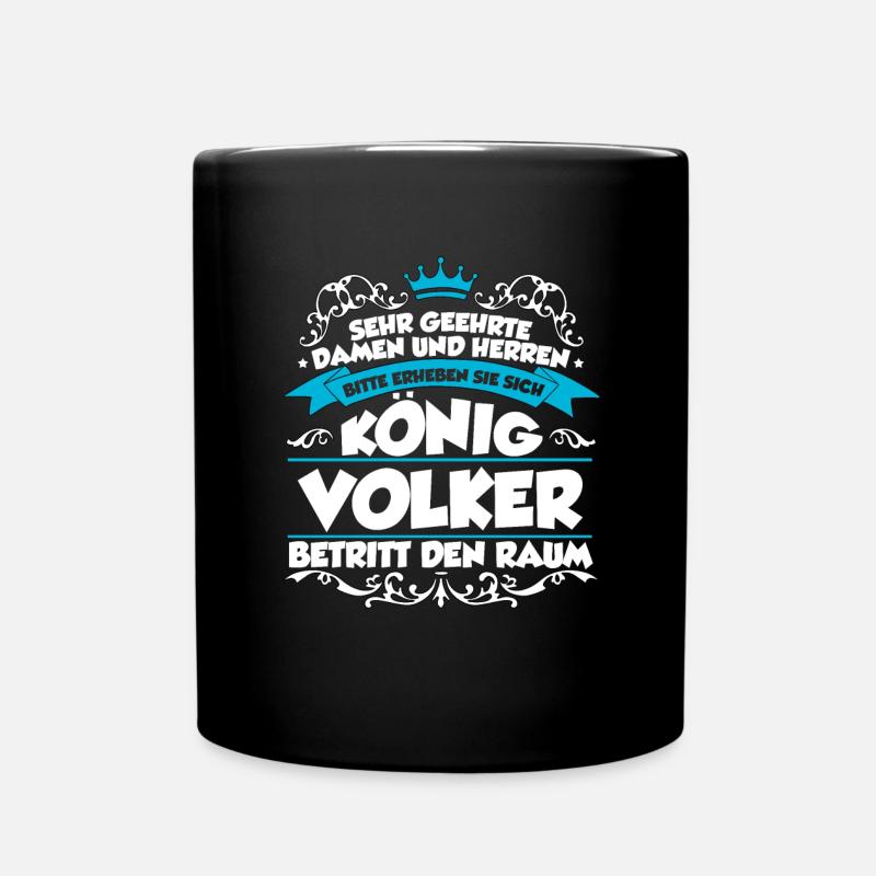 Volker Name Design - Tasse einfarbig - Schwarz