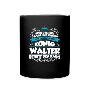 Walter Name Design - Tasse einfarbig - Schwarz - Vorne