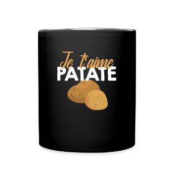 Patate Saint Valentin Cadeau Couple Amour Humour - Mug uni - noir - Devant