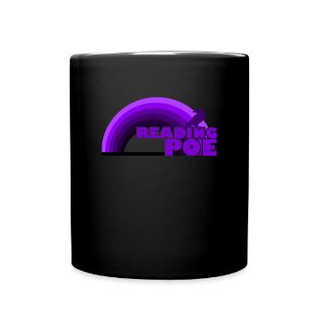 Reading Poe Raven Emo Rainbow Edgar Allan Poe - Full Colour Mug - black - Front
