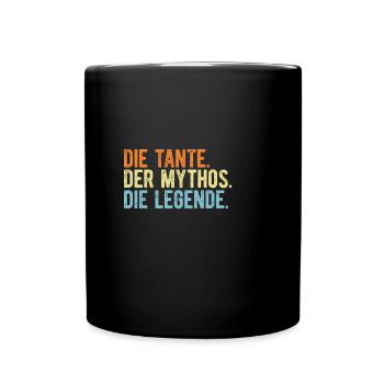 Die Tante Mythos Legende Personalisiert Geschenk - Tasse einfarbig - Schwarz - Vorne