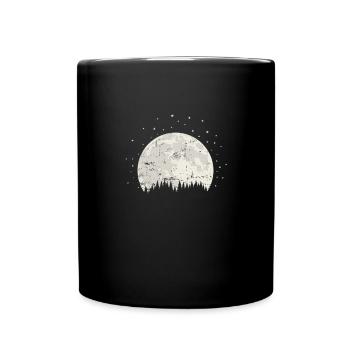 Lune derrière la lumière du ciel des montagnes - Mug uni - noir - Devant
