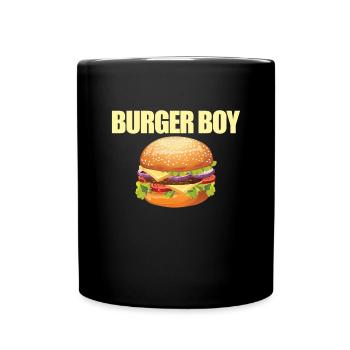 Burger Boy Cheeseburger Liebhaber Burger Feinschme - Tasse einfarbig - Schwarz - Vorne