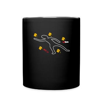 Victim Murder Crime Scene Chalk Outline True Crime Scene Chalk - Full Colour Mug - black - Front