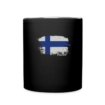 Finland Flag Helsinki Finnish - Full Colour Mug - black - Front