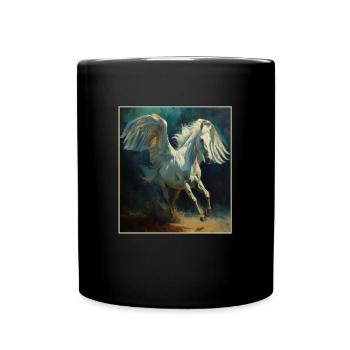 Angel, Art, Humor ,Mule , Pony, Horse with Wings - Full Colour Mug - black - Front