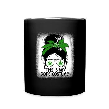 C’est mon costume Dop chignon désordonné dames marihua - Mug uni - noir - Devant