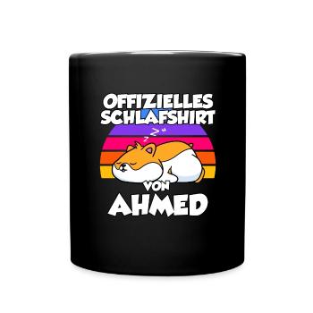 Offizielles Schlafshirt Von Ahmed - Tasse einfarbig - Schwarz - Vorne