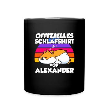 Offizielles Schlafshirt Von Alexander - Tasse einfarbig - Schwarz - Vorne