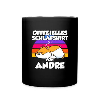 Offizielles Schlafshirt Von Andre - Tasse einfarbig - Schwarz - Vorne
