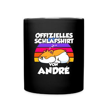 Offizielles Schlafshirt Von André - Tasse einfarbig - Schwarz - Vorne