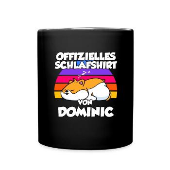 Offizielles Schlafshirt Von Dominic - Tasse einfarbig - Schwarz - Vorne