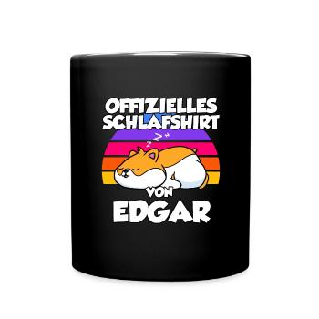 Offizielles Schlafshirt Von Edgar - Tasse einfarbig - Schwarz - Vorne