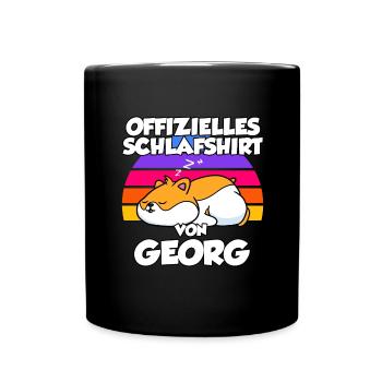 Offizielles Schlafshirt Von Georg - Tasse einfarbig - Schwarz - Vorne