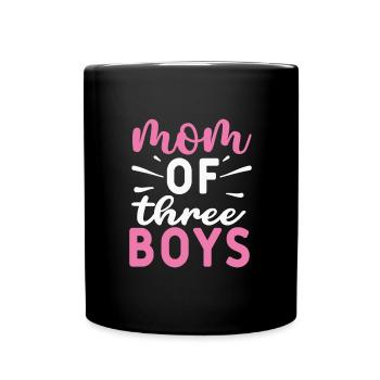 Je suis passée de maman en maman à maman de trois enfants - Mug uni - noir - Devant
