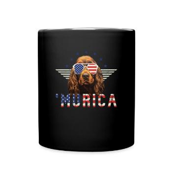 Cocker Spaniel Sunglasses Murica Flag Gift - Full Colour Mug - black - Front