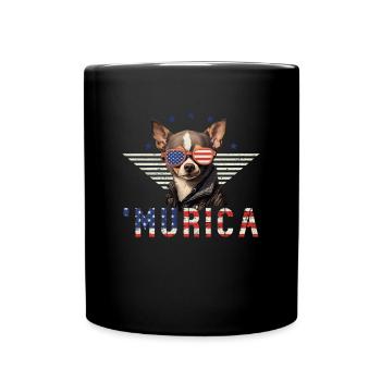 Chihuahua Sunglasses Murica Flag Gift - Full Colour Mug - black - Front