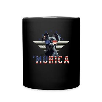 Great Dane Sunglasses Murica Flag Gift - Full Colour Mug - black - Front