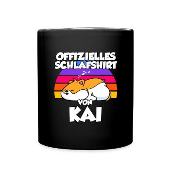 Offizielles Schlafshirt Von Kai - Tasse einfarbig - Schwarz - Vorne