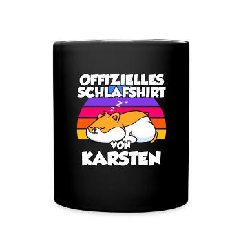 Offizielles Schlafshirt Von Karsten - Tasse einfarbig - Schwarz - Vorne