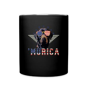 Labrador Sunglasses Murica Flag Gift - Full Colour Mug - black - Front