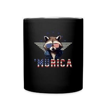 Raccoon Sunglasses Murica America Gift - Full Colour Mug - black - Front