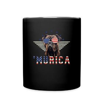 Mastiff Sunglasses Murica America Gift - Full Colour Mug - black - Front