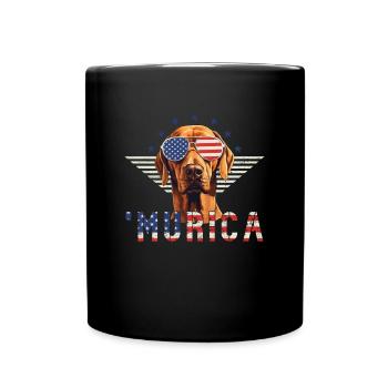 Rhodesian Ridgeback Sunglasses Murica Flag - Full Colour Mug - black - Front