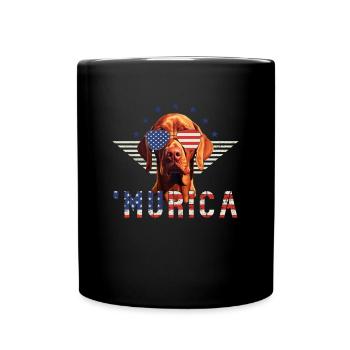 Vizsla Sunglasses Murica America Flag Gift - Full Colour Mug - black - Front