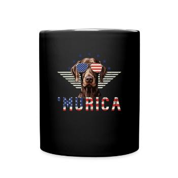 German Shorthair Sunglasses Murica Flag - Full Colour Mug - black - Front