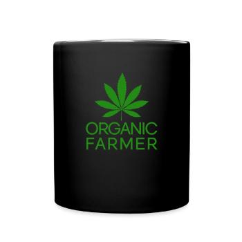Bio -Bauer Marihuana Grower Unkraut rauchenPotblat - Tasse einfarbig - Schwarz - Vorne