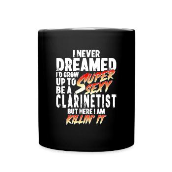 Super Sexy clarinettiste clarinette cadeau - Mug uni - noir - Devant